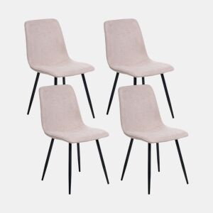 Conjunto de 4 cadeiras de jantar TUSCOLA Tecido Creme