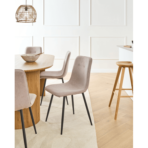Conjunto de 4 cadeiras de jantar TUSCOLA Tecido Creme