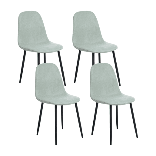 Conjunto de 4 cadeiras de jantar CRANDALL Tecido Verde claro