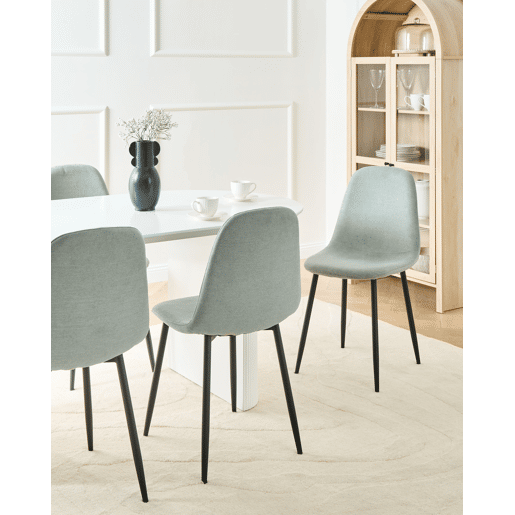 Conjunto de 4 cadeiras de jantar CRANDALL Tecido Verde claro