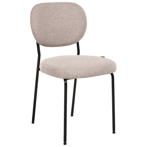 Conjunto de 2 cadeiras de jantar LOLETA Tecido Castanho claro