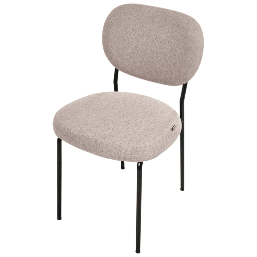 Conjunto de 2 cadeiras de jantar LOLETA Tecido Castanho claro