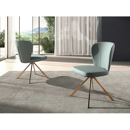 Cadeira giratória em couro sintético verde claro
