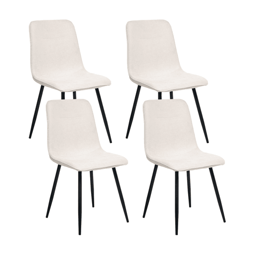 Conjunto de 4 cadeiras de jantar TUSCOLA Tecido Creme claro