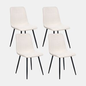 Conjunto de 4 cadeiras de jantar TUSCOLA Tecido Creme claro