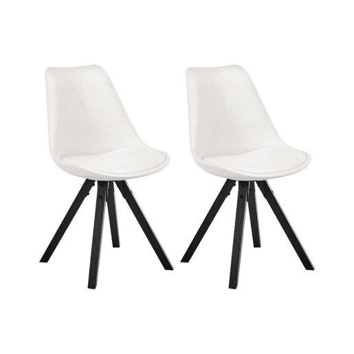 Conjunto de 2 cadeiras de jantar HEDLEY Tecido Creme claro