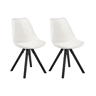Conjunto de 2 cadeiras de jantar HEDLEY Tecido Creme claro