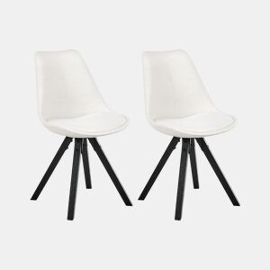 Conjunto de 2 cadeiras de jantar HEDLEY Tecido Creme claro
