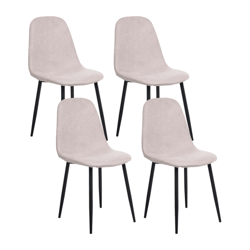 Conjunto de 4 cadeiras de jantar CRANDALL Tecido Creme