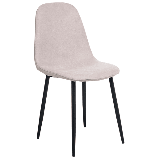 Conjunto de 4 cadeiras de jantar CRANDALL Tecido Creme