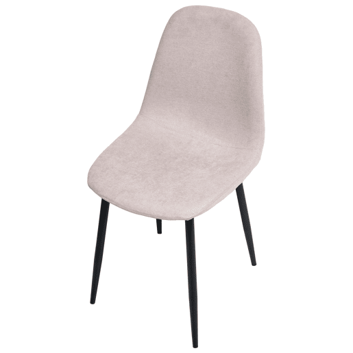 Conjunto de 4 cadeiras de jantar CRANDALL Tecido Creme