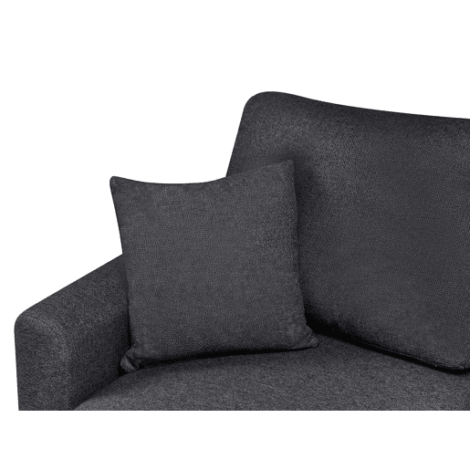 Sofá-cama de canto NASSJO Linho sintético Preto 3 lugares à direita
