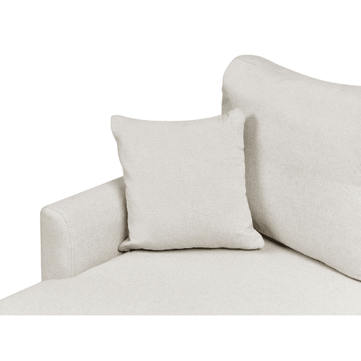 Sofá-cama de canto NASSJO Linho sintético Creme claro 3 lugares à direita