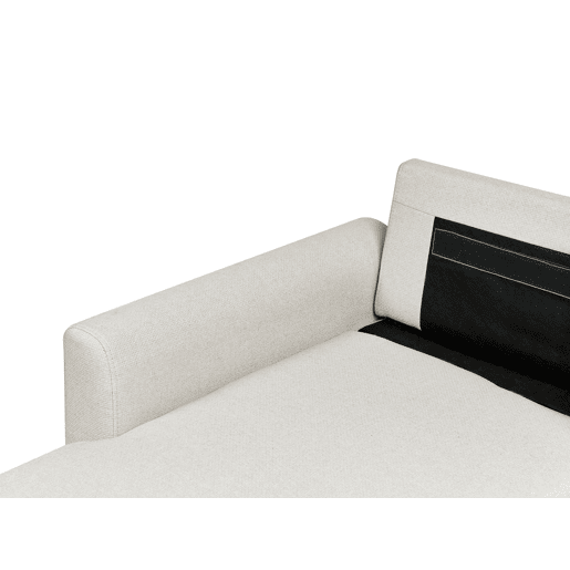 Sofá-cama de canto NASSJO Linho sintético Creme claro 3 lugares à direita