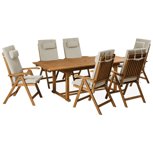 Conjunto de 6 almofadas de encosto JAVAAMANTEA PREMIUM 50 x 70 cm Taupe