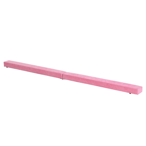 HOMCOM Barra de Equilíbrio Ginástica Dobrável 210 cm Barra de Ginástica Artística Viga de Equilíbrio para Crianças Iniciantes e Ginastas Profissionais para Treino em Casa 210x10x6,5 cm Rosa