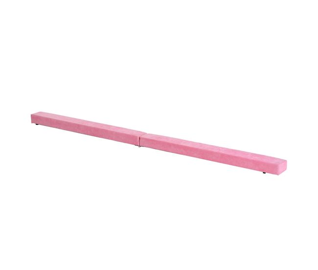 Homcom barra de equilibrio gimnasia plegable 210 cm barra de gimnasia artística viga de equilibrio para niños principiantes y gimnastas profesionales para entrenamiento en casa rosa