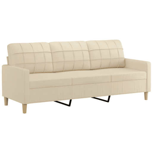 vidaXL 4 pcs conjunto de sofás com almofadões tecido cor creme vidaXL 4 pcs conjunto de sofás com almofadões tecido cor creme