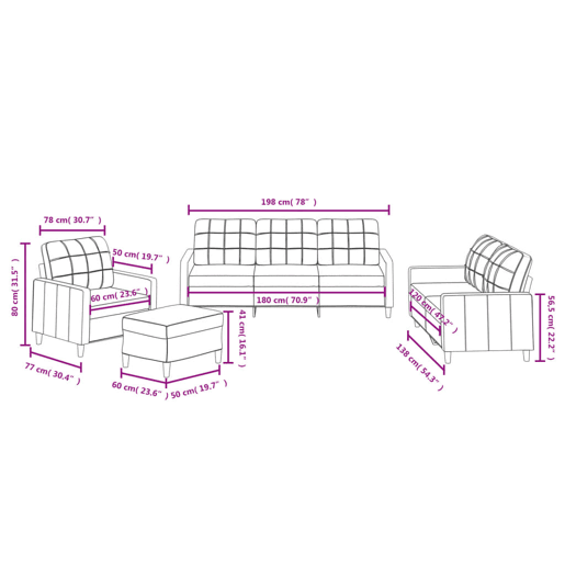 vidaXL 4 pcs conjunto de sofás com almofadões tecido cor creme vidaXL 4 pcs conjunto de sofás com almofadões tecido cor creme