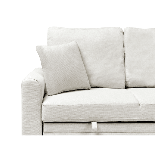 Sofá-cama de canto NASSJO Linho sintético Creme claro 3 lugares à esquerda