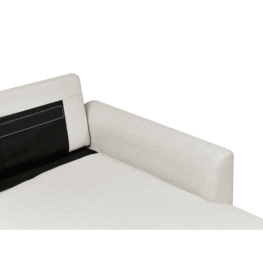 Sofá-cama de canto NASSJO Linho sintético Creme claro 3 lugares à esquerda