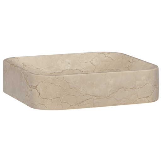 Lavatório - Lavabo - Pia de banheiro 40x40x10 cm mármore cor creme