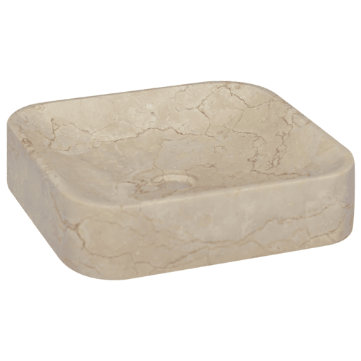 Lavatório - Lavabo - Pia de banheiro 40x40x10 cm mármore cor creme