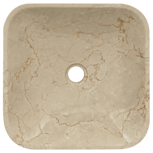 Lavatório - Lavabo - Pia de banheiro 40x40x10 cm mármore cor creme