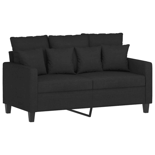 vidaXL 2 pcs conjunto de sofás com almofadões tecido preto vidaXL 2 pcs conjunto de sofás com almofadões tecido preto