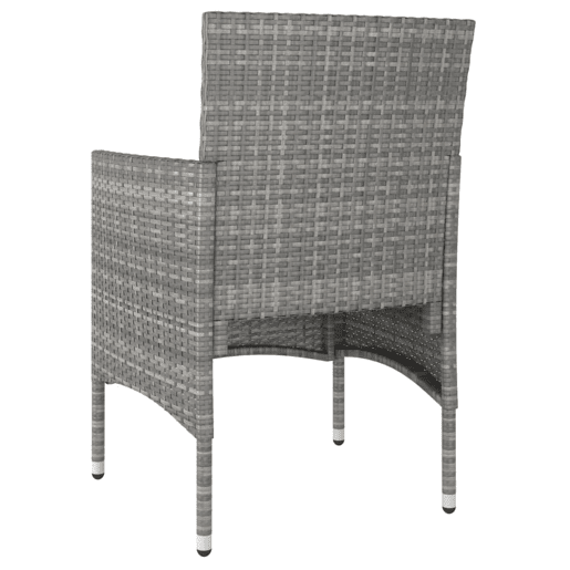 4 pcs conjunto de cadeiras e bancos de jardim - Cadeiras de exterior vime PE cinzento