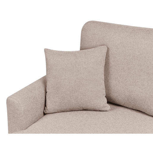Sofá-cama de canto NASSJO Linho sintético Castanho claro 3 lugares à direita
