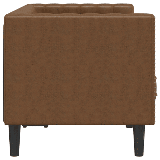 vidaXL Sofá chesterfield 2 lugares camurça artificial castanho