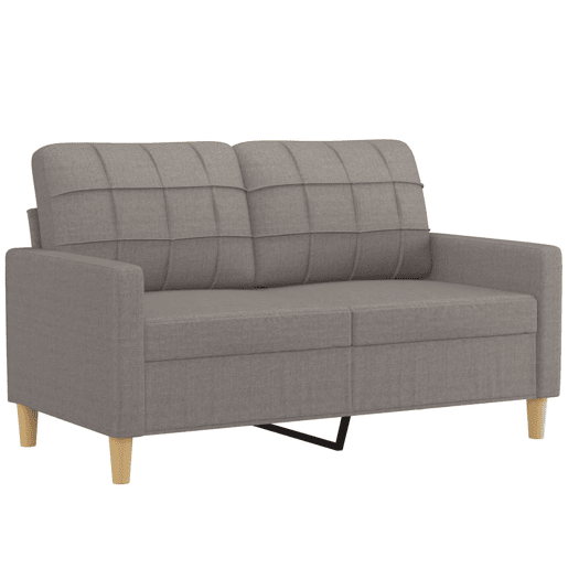 vidaXL 4 pcs conjunto de sofás com almofadas tecido cinza-acastanhado vidaXL 4 pcs conjunto de sofás com almofadas tecido cinza-acastanhado