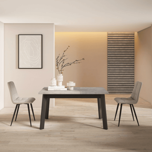 Mesa de jantar Naira 140 Cemento Negro 141 x 74 x 90 cm