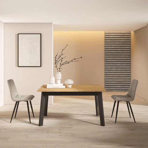 Mesa de jantar Naira 140 Roble Negro 141 x 74 x 90 cm