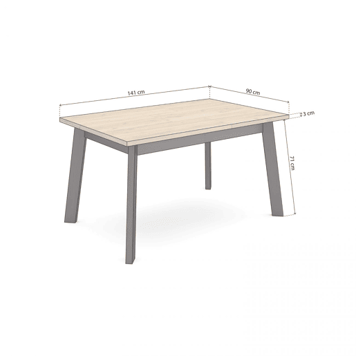 Mesa de jantar Naira 140 Roble Negro 141 x 74 x 90 cm