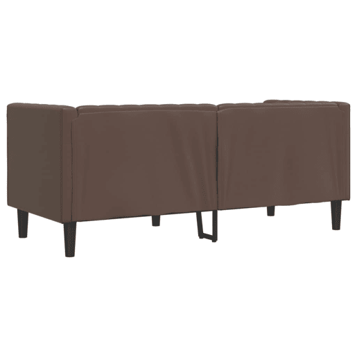 vidaXL Sofá chesterfield 2 lugares couro artificial castanho vidaXL Sofá chesterfield 2 lugares couro artificial castanho
