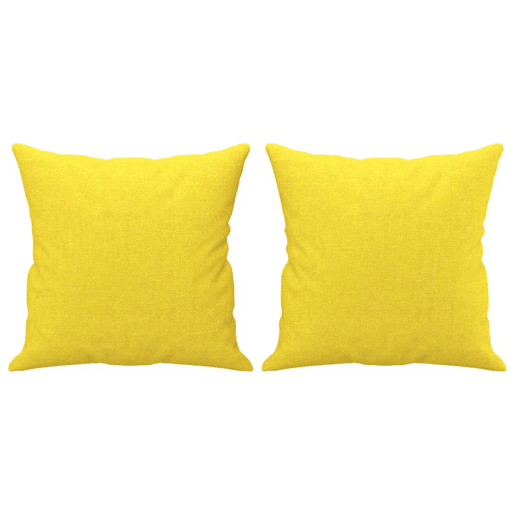 vidaXL 2 pcs conjunto de sofás com almofadas tecido amarelo-claro vidaXL 2 pcs conjunto de sofás com almofadas tecido amarelo-claro