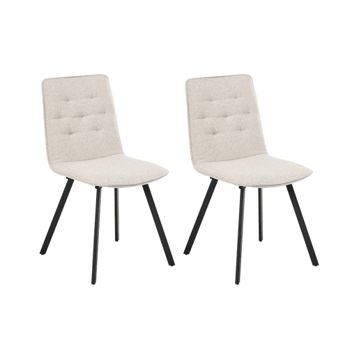 Conjunto de 2 cadeiras de jantar CARVER Tecido Creme
