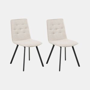 Conjunto de 2 cadeiras de jantar CARVER Tecido Creme