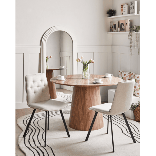 Conjunto de 2 cadeiras de jantar CARVER Tecido Creme