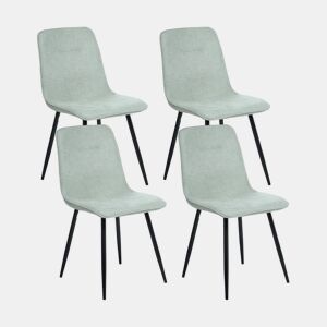Conjunto de 4 cadeiras de jantar TUSCOLA Tecido Verde claro