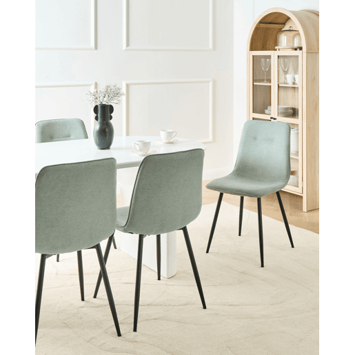 Conjunto de 4 cadeiras de jantar TUSCOLA Tecido Verde claro