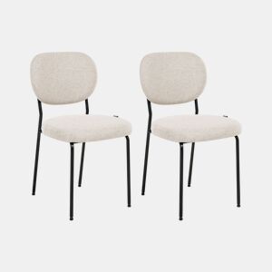 Conjunto de 2 cadeiras de jantar LOLETA Tecido Creme claro