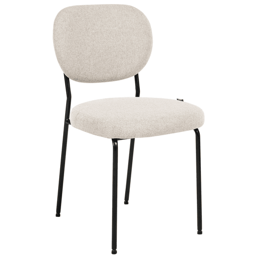 Conjunto de 2 cadeiras de jantar LOLETA Tecido Creme claro Conjunto de 2 cadeiras de jantar LOLETA Tecido Creme claro