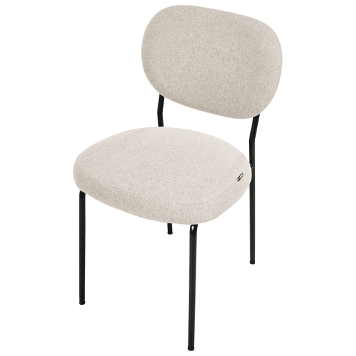 Conjunto de 2 cadeiras de jantar LOLETA Tecido Creme claro Conjunto de 2 cadeiras de jantar LOLETA Tecido Creme claro