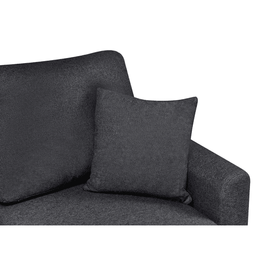 Sofá-cama de canto NASSJO Linho sintético Preto 3 lugares à esquerda