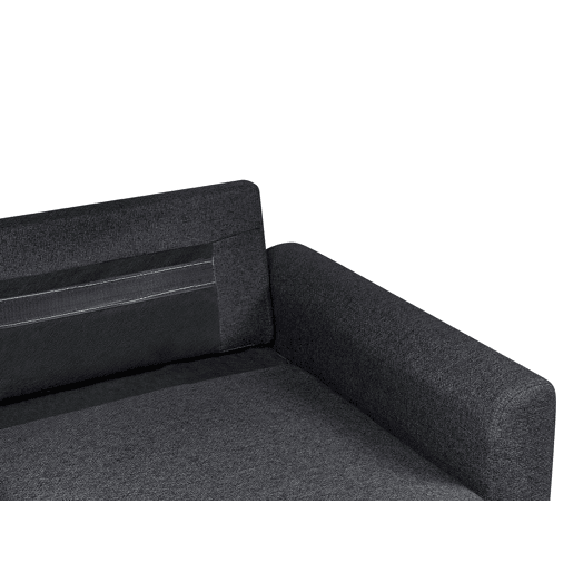 Sofá-cama de canto NASSJO Linho sintético Preto 3 lugares à esquerda