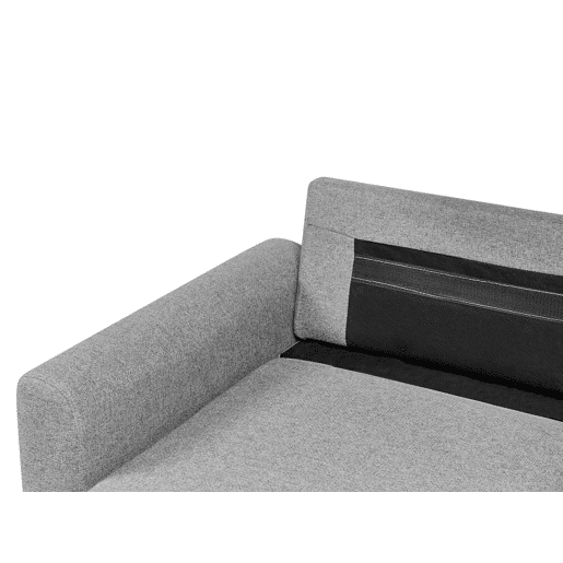 Sofá-cama de canto NASSJO Linho sintético Cinzento 3 lugares à direita