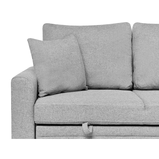 Sofá-cama de canto NASSJO Linho sintético Cinzento 3 lugares à esquerda